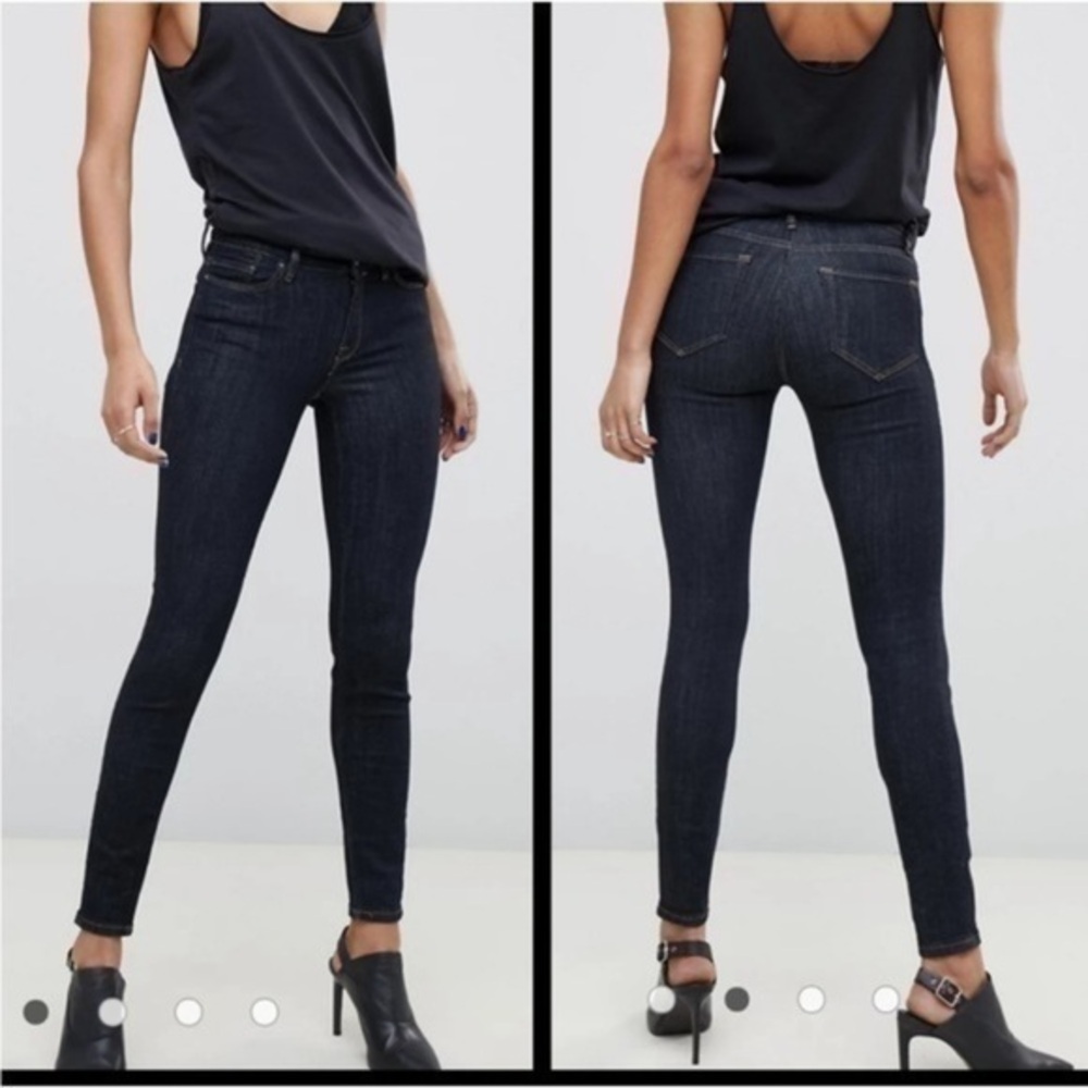 All Saints Highrise Dark Wash Skinny Jeans
